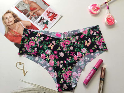 Imagen de Victoria's Secret  Panty No-Show Ckeeky Negro Con Flores y Mariposas